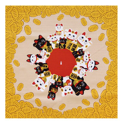 Beckoning Meow  "Furoshiki" Japanese Traditional Wrapping Cloth